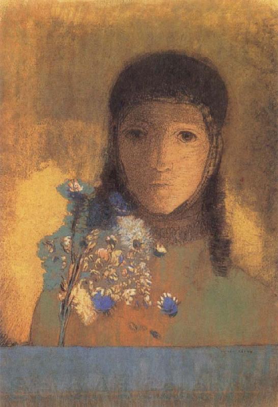 Odilon Redon Lady with Wildflowers Spain oil painting art